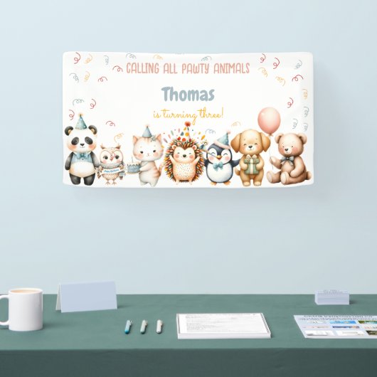 Banderoles Appel à toutes les fêtes d'anniversaire des animau (Salon professionnel)