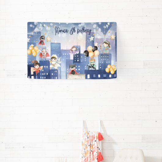 Banderoles Appel de tous les super-héros anniversaires de enf (Insitu)