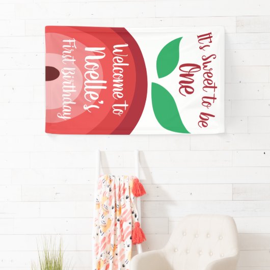 Banderoles Apple Rainbow, Sweet to be One, 1er anniversaire (En situation)