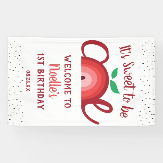 Banderoles Apple Rainbow, Sweet to be One, 1er anniversaire (Horizontal)