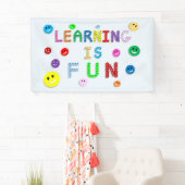 Banderoles Apprendre est amusant Visages souriants (En situation)