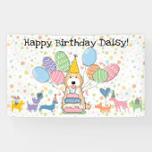 Banderoles Apricot Cockapo blanc Cavapoo fête d'anniversaire  (Horizontal)