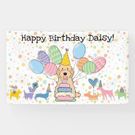 Banderoles Apricot Cockapoo Cavapoo fête d'anniversaire de ch (Horizontal)