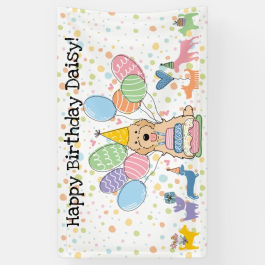 Banderoles Apricot Cockapoo Cavapoo fête d'anniversaire de ch (Vertical)