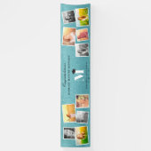 Banderoles Aqua Parties scintillant Monogramme 10 Photo Gradu (Vertical)