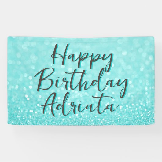 Banderoles Aqua Turquoise Parties scintillant Joyeux annivers
