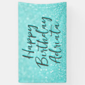 Banderoles Aqua Turquoise Parties scintillant Joyeux annivers (Vertical)