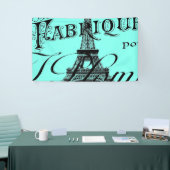 Banderoles aqua turquoise scripts turquoises Paris Tour Eiffe (Salon professionnel)