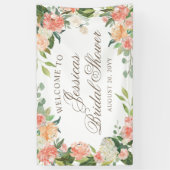 Banderoles Aquarelle à fond bleu Flore Douche Bienvenue (Vertical)