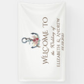 Banderoles Aquarelle Ancre Fleurs Nautiques (Vertical)