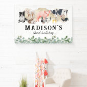 Banderoles Aquarelle Animaux de ferme fête d'anniversaire (Insitu)