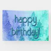 Banderoles Aquarelle Arbres Joyeux Anniversaire (Horizontal)