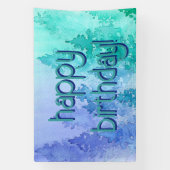 Banderoles Aquarelle Arbres Joyeux Anniversaire (Verticale)