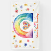 Banderoles Aquarelle Arc-en-ciel Premier anniversaire Bannièr (Vertical)