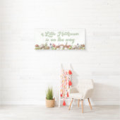 Banderoles Aquarelle Baby shower de champignons de bois (En situation)