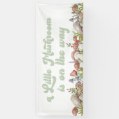 Banderoles Aquarelle Baby shower de champignons de bois (Vertical)