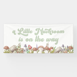Banderoles Aquarelle Baby shower de champignons de bois