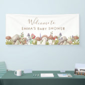 Banderoles Aquarelle Baby shower de champignons de bois (Salon professionnel)