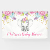 Banderoles Aquarelle Baby shower d'éléphants floraux (Horizontal)