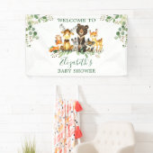 Banderoles Aquarelle Baby shower des animaux de bois (En situation)