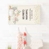 Banderoles Aquarelle blanche et or Citrouille Thankesgiving (En situation)