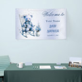 Banderoles Aquarelle Bleu Bébé Baby shower Ours Bienvenue (Salon professionnel)