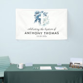 Banderoles aquarelle bleu floral signe de baptême (Salon professionnel)