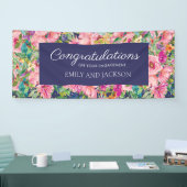 Banderoles Aquarelle bleu rose Fiançailles (Salon professionnel)