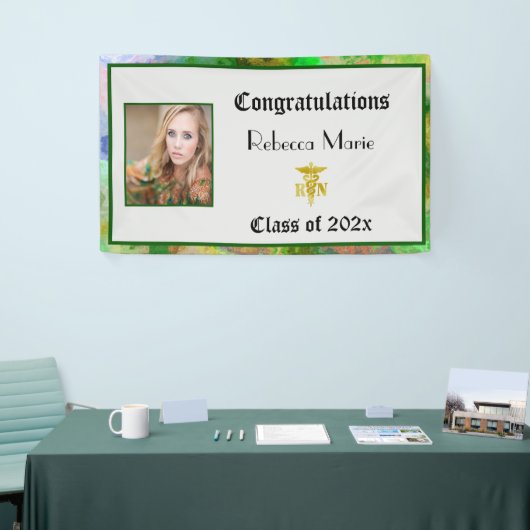 Banderoles Aquarelle bleu rose vert RN (Salon professionnel)