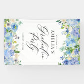 Banderoles Aquarelle Blue Hydrangeas Affiche de bienvenue de  (Horizontal)