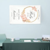 Banderoles Aquarelle Boho Baby shower rose (Salon professionnel)