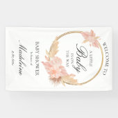 Banderoles Aquarelle Boho Baby shower rose (Horizontal)