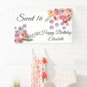 Banderoles Aquarelle boho moderne couleur florale douce 16 pa (En situation)