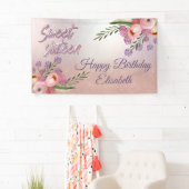 Banderoles Aquarelle boho moderne couleur florale douce 16 pa (En situation)