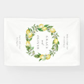 Banderoles Aquarelle Botanique Citron Mariage de couronne (Horizontal)