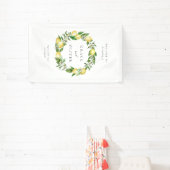 Banderoles Aquarelle Botanique Citron Mariage de couronne (Insitu)