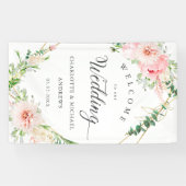 Banderoles Aquarelle Botanique Ressort Mariage géométrique (Horizontal)