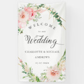 Banderoles Aquarelle Botanique Ressort Mariage géométrique (Vertical)