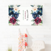 Banderoles Aquarelle Bourgogne Fleurs de marine Anniversaire (En situation)