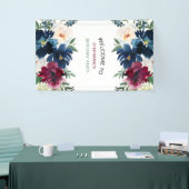 Banderoles Aquarelle Bourgogne Fleurs de marine Anniversaire (Salon professionnel)