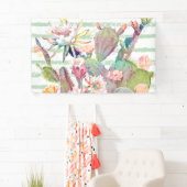 Banderoles Aquarelle Cactus Floral Stripes Design (En situation)
