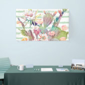 Banderoles Aquarelle Cactus Floral Stripes Design (Salon professionnel)