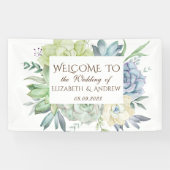Banderoles Aquarelle Cactus Mariage de succulents (Horizontal)