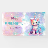 Banderoles Aquarelle Caticorn Meow-Gical Anniversaire (Horizontal)