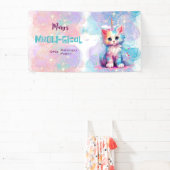 Banderoles Aquarelle Caticorn Meow-Gical Anniversaire (Insitu)
