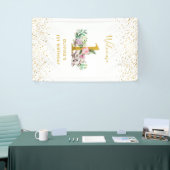 Banderoles Aquarelle Chat bébé et fleurs 1er anniversaire (Salon professionnel)