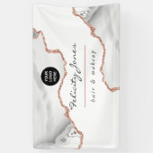 Banderoles Aquarelle chic Blanc et Rose Gold Agate Business (Vertical)