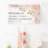Banderoles Aquarelle Christian Blush rose Mariage Floral (En situation)