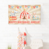 Banderoles Aquarelle Cirque Animaux Anniversaire (En situation)