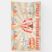 Banderoles Aquarelle Cirque Animaux Anniversaire (Vertical)